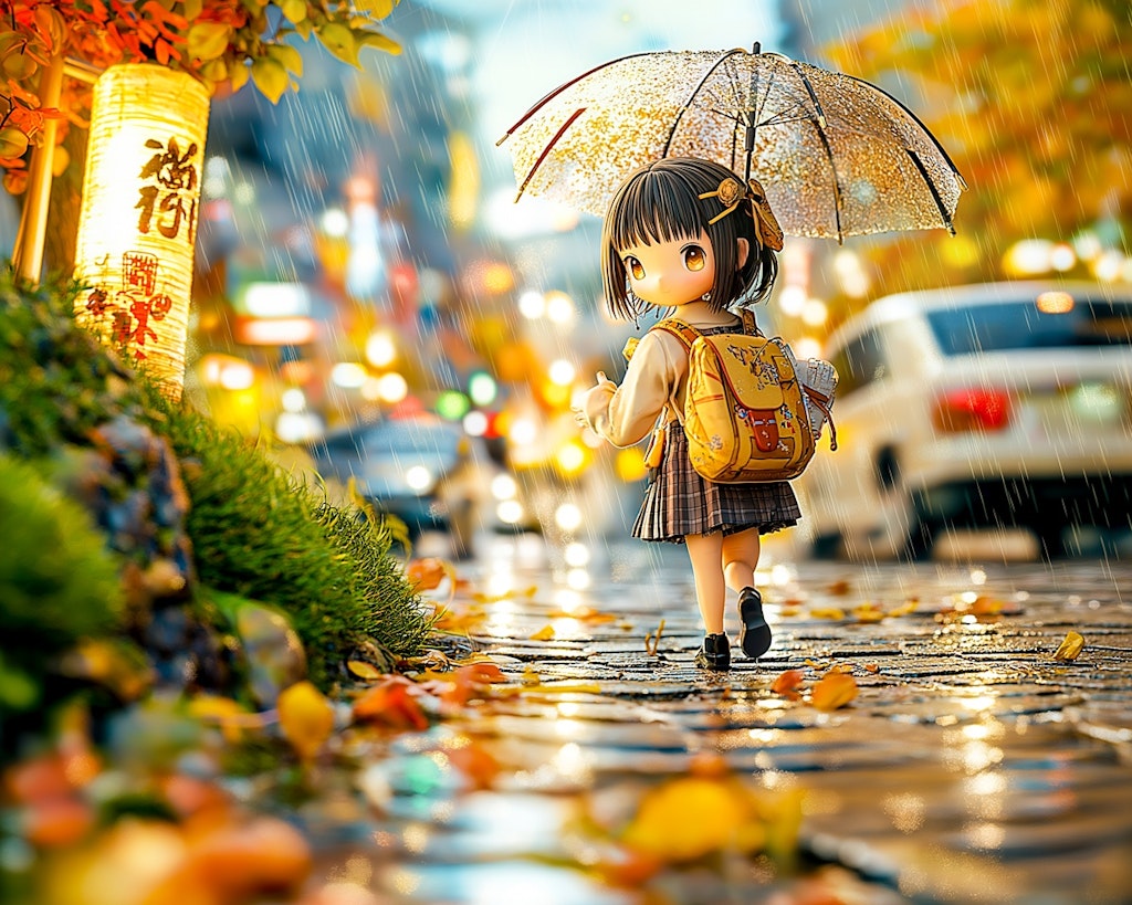 雨の帰り道