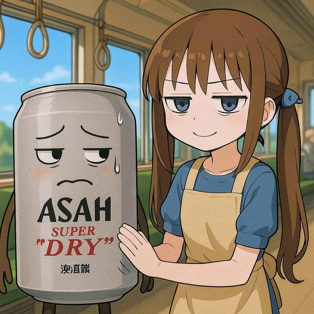 痴漢にあっているビール缶(リメイク)