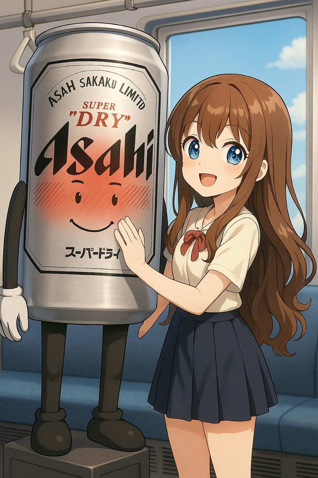 痴漢にあっているビール缶(リメイク)