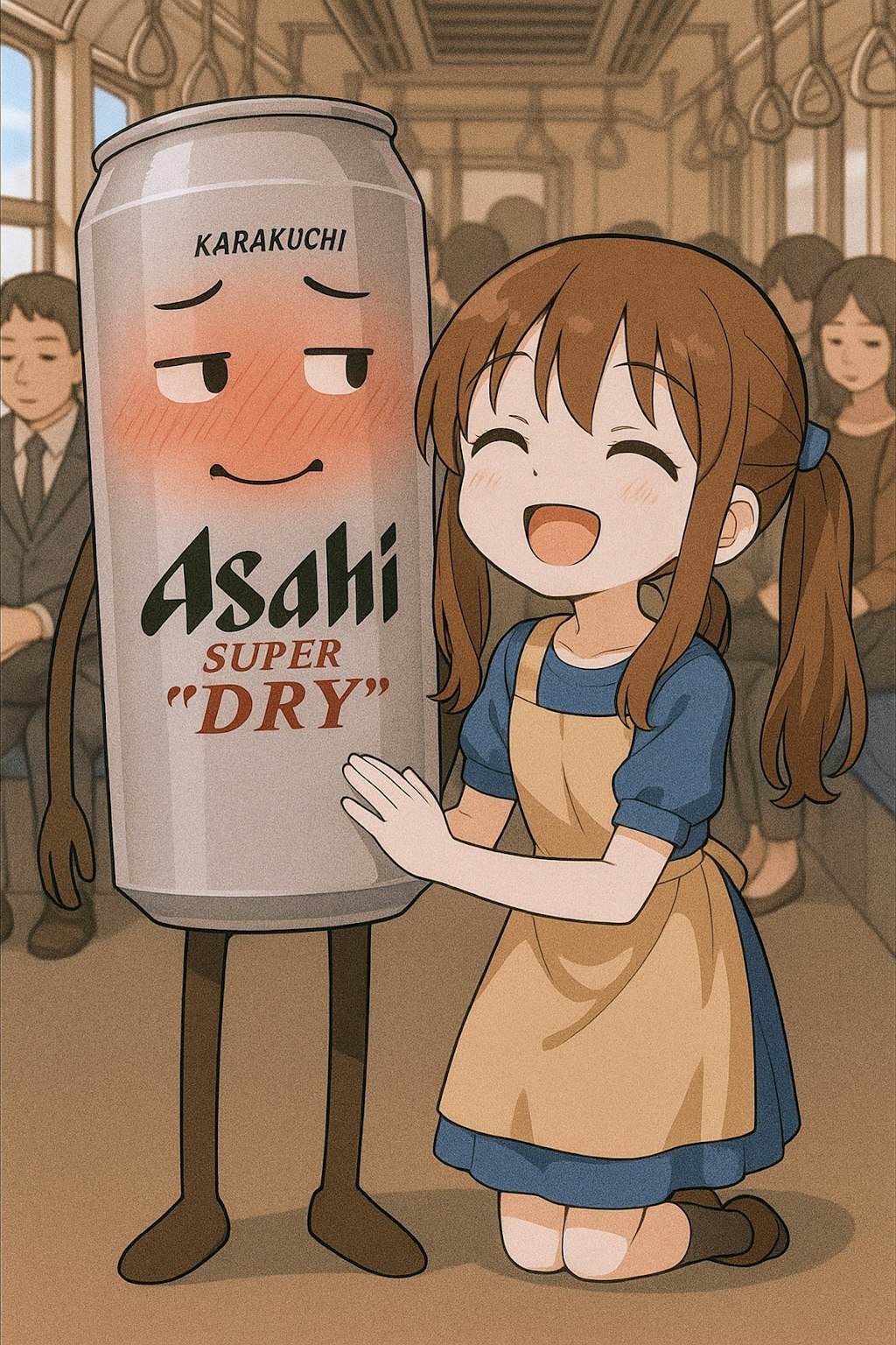 痴漢にあっているビール缶(リメイク)