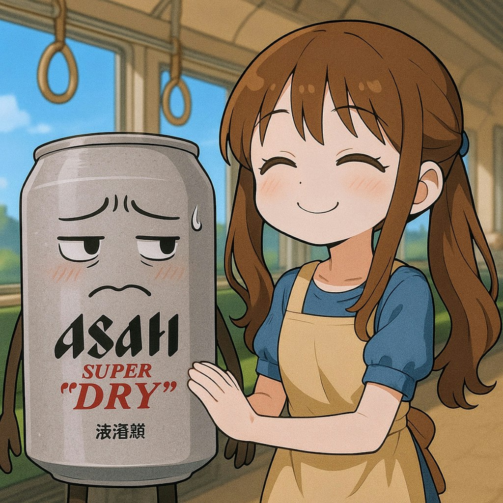 痴漢にあっているビール缶(リメイク)