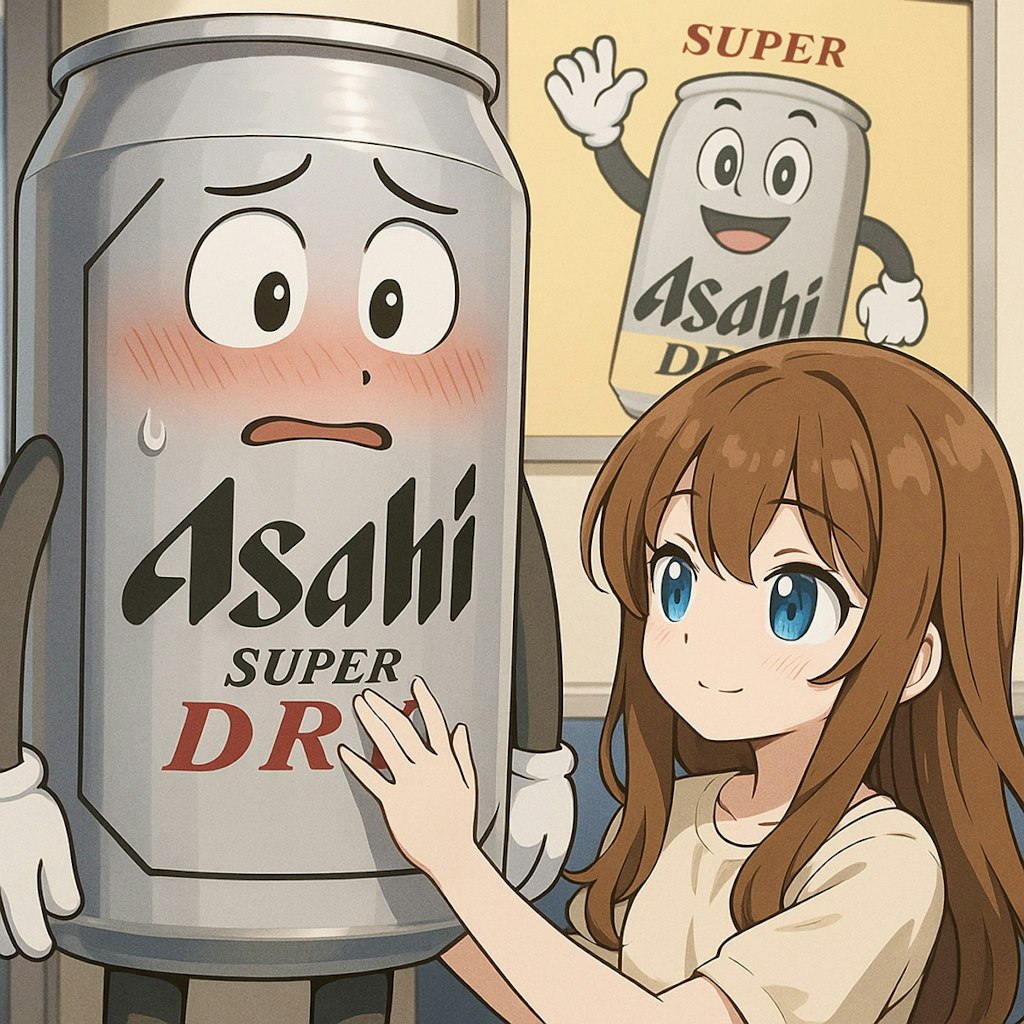 痴漢にあっているビール缶(リメイク)