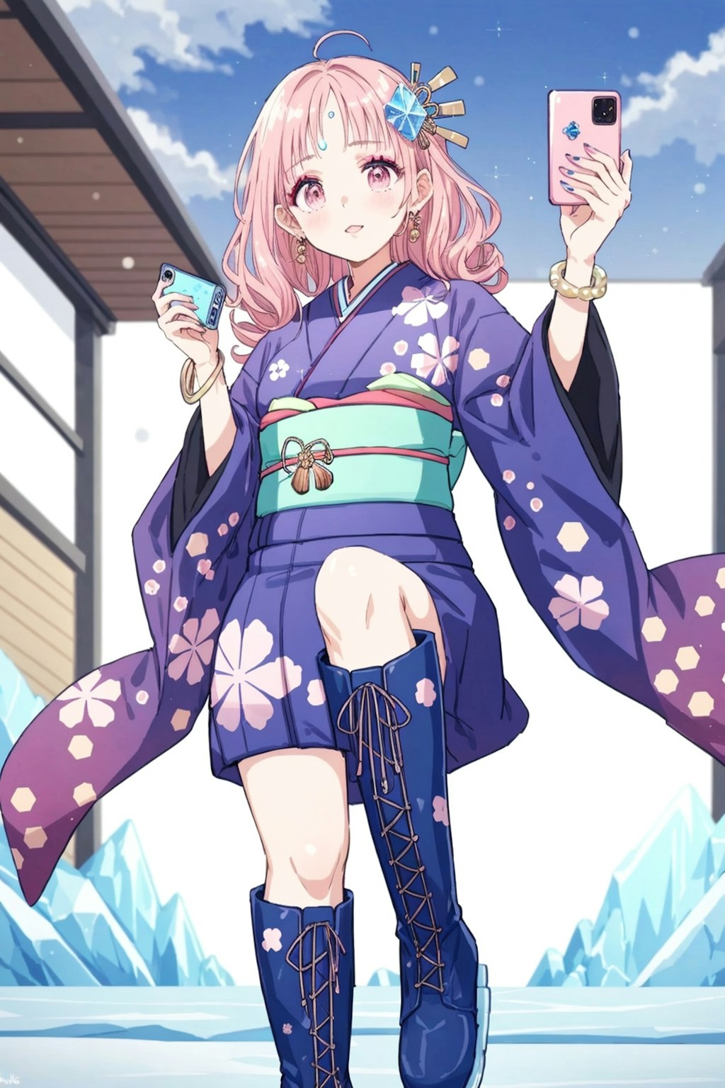 早いけどご挨拶🌸（⛩年末・年始ご挨拶👘/カラー着物成功シリーズ集*8）