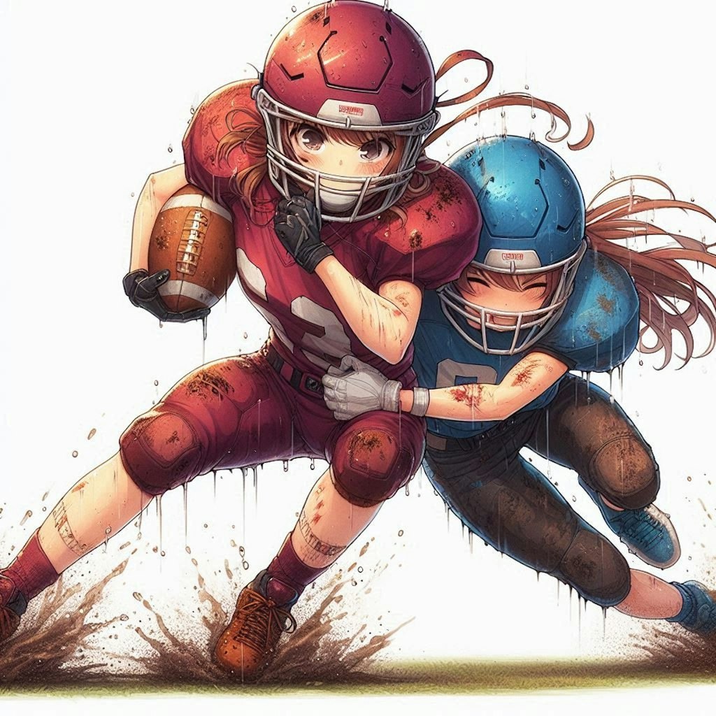 🏈泥まみれの女子アメフト 107