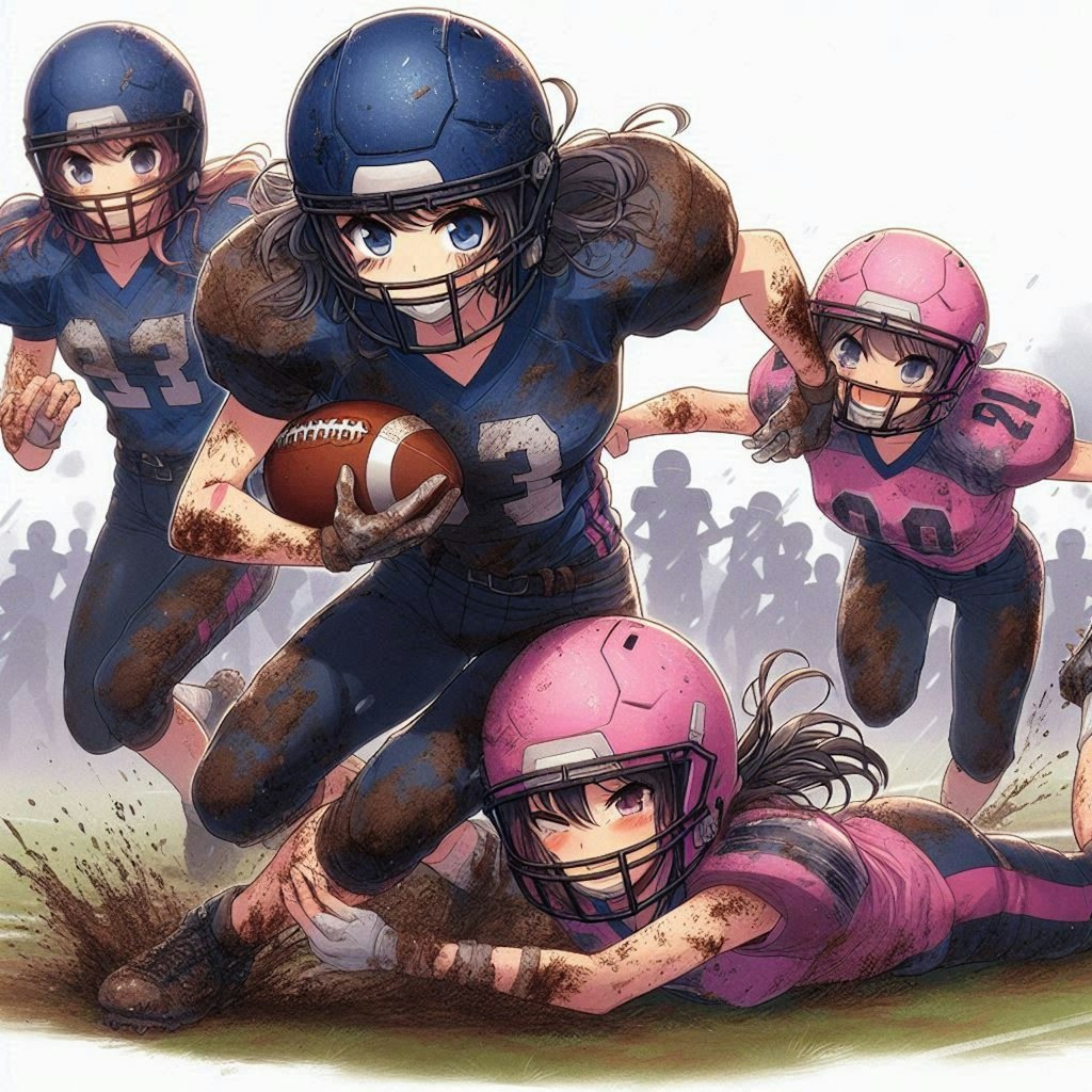 🏈泥まみれの女子アメフト 107