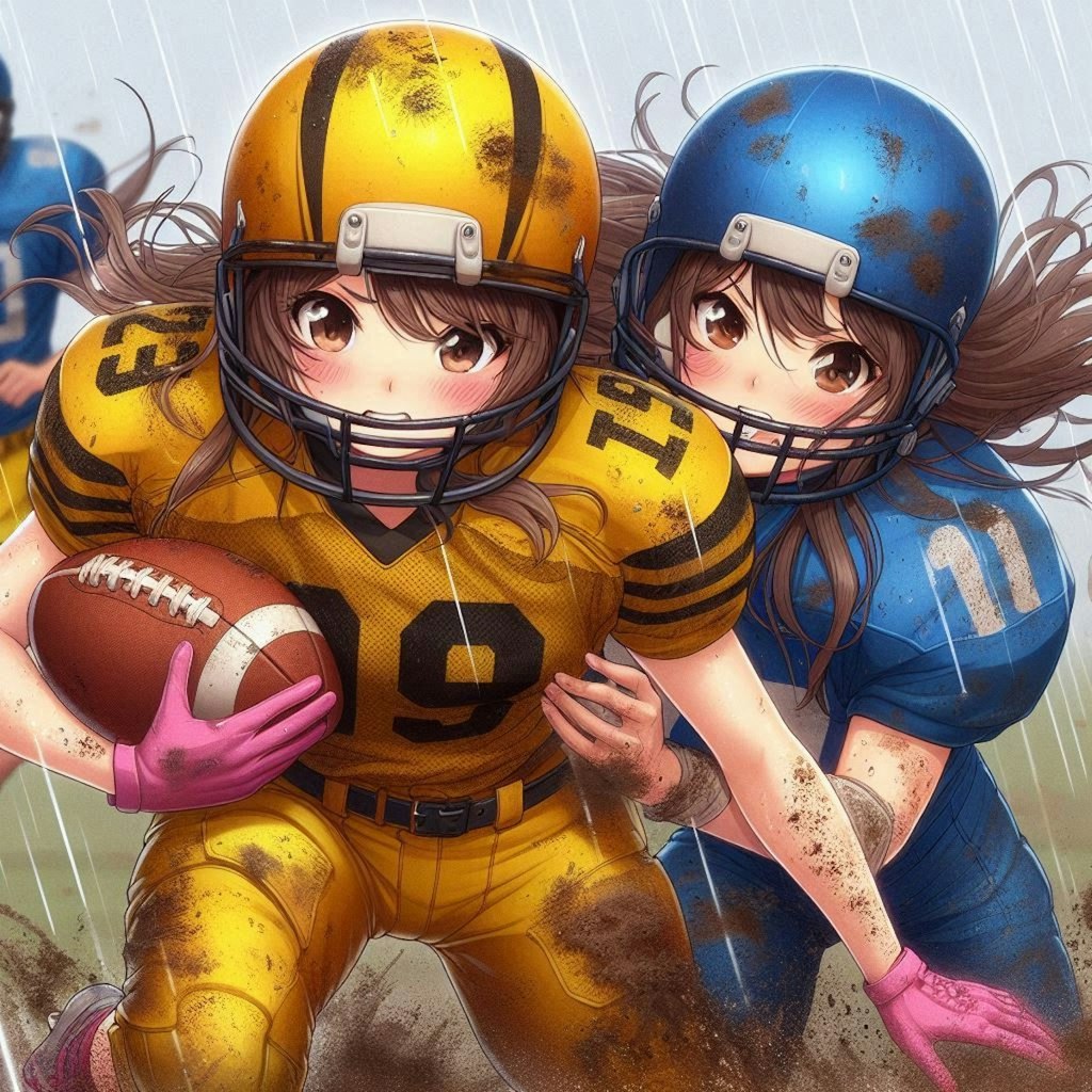 🏈泥まみれの女子アメフト 107