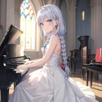 ピアノを弾く葵音ちゃん