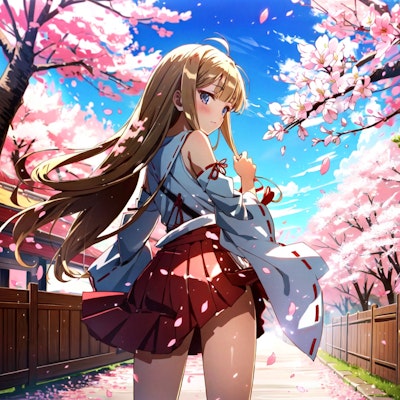 桜と巫女(エヴァンジェリン・A・K・マクダウェル)