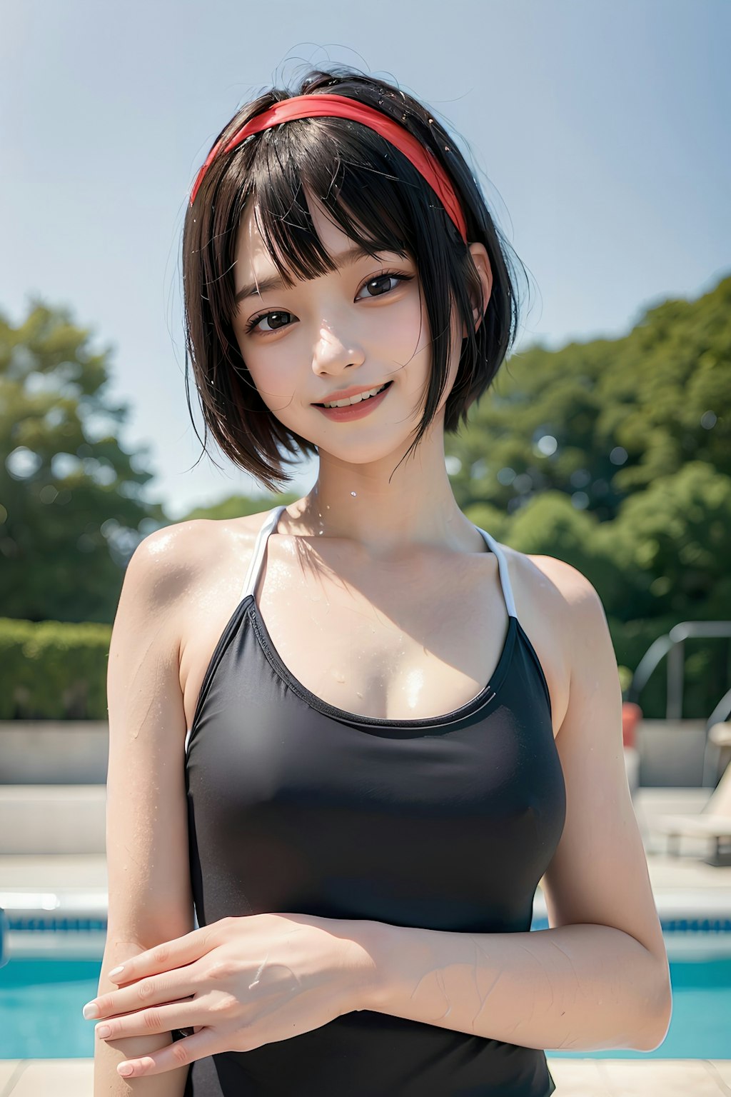 プールにはスク水がイーヨ