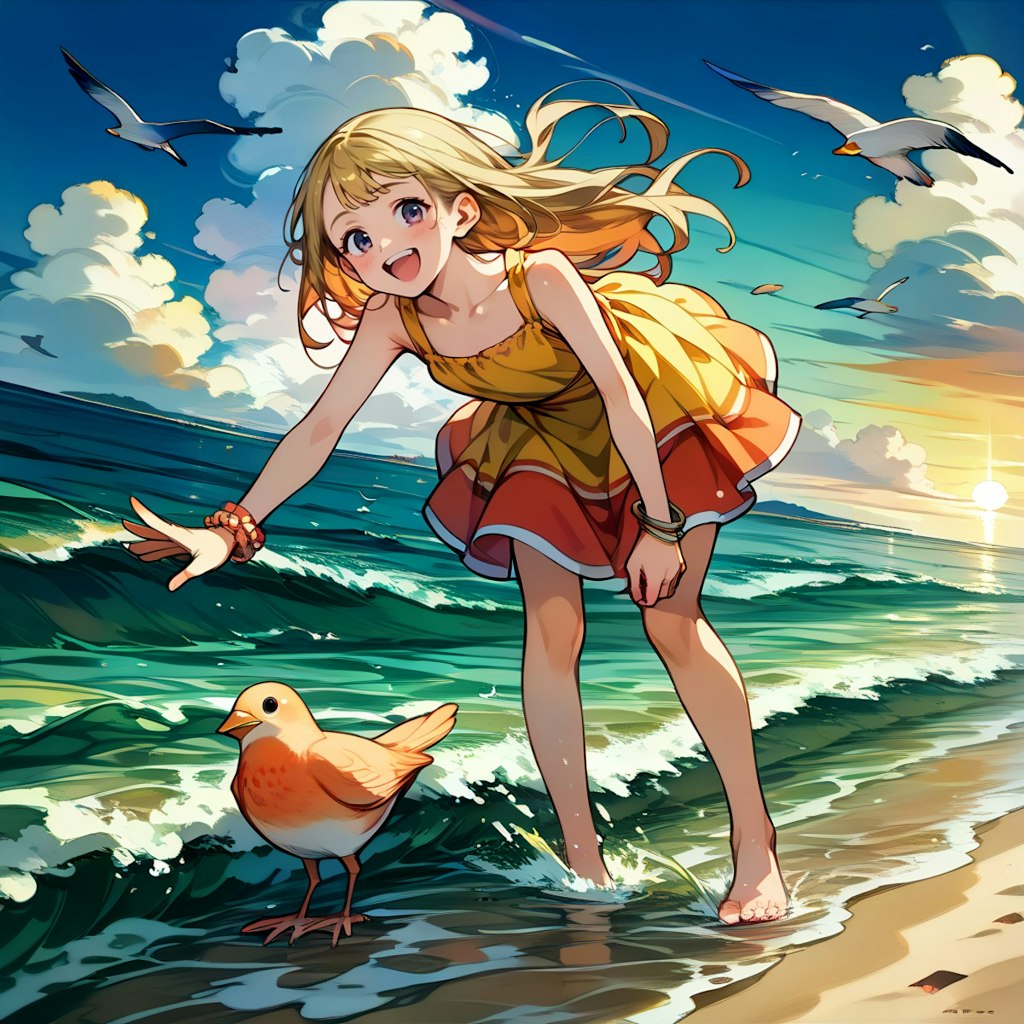 浜辺の少女