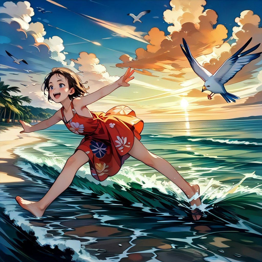 浜辺の少女