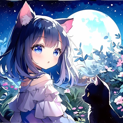 月夜と猫