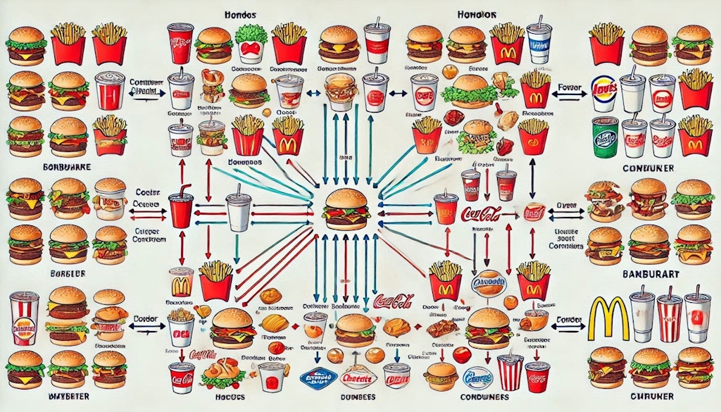 ハンバーガブランドの相関図