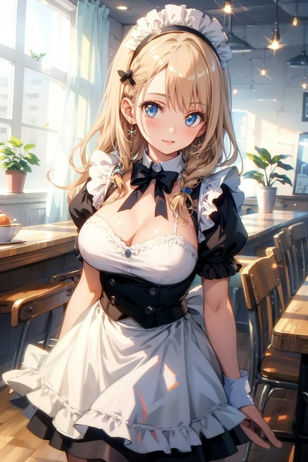 ロングヘアの美少女メイド