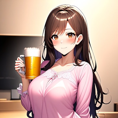 ビールを飲む女