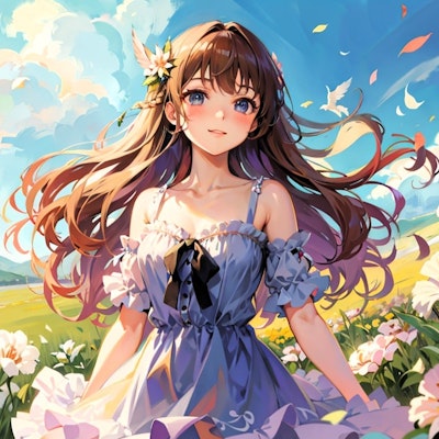 Maiden in a Flower Field