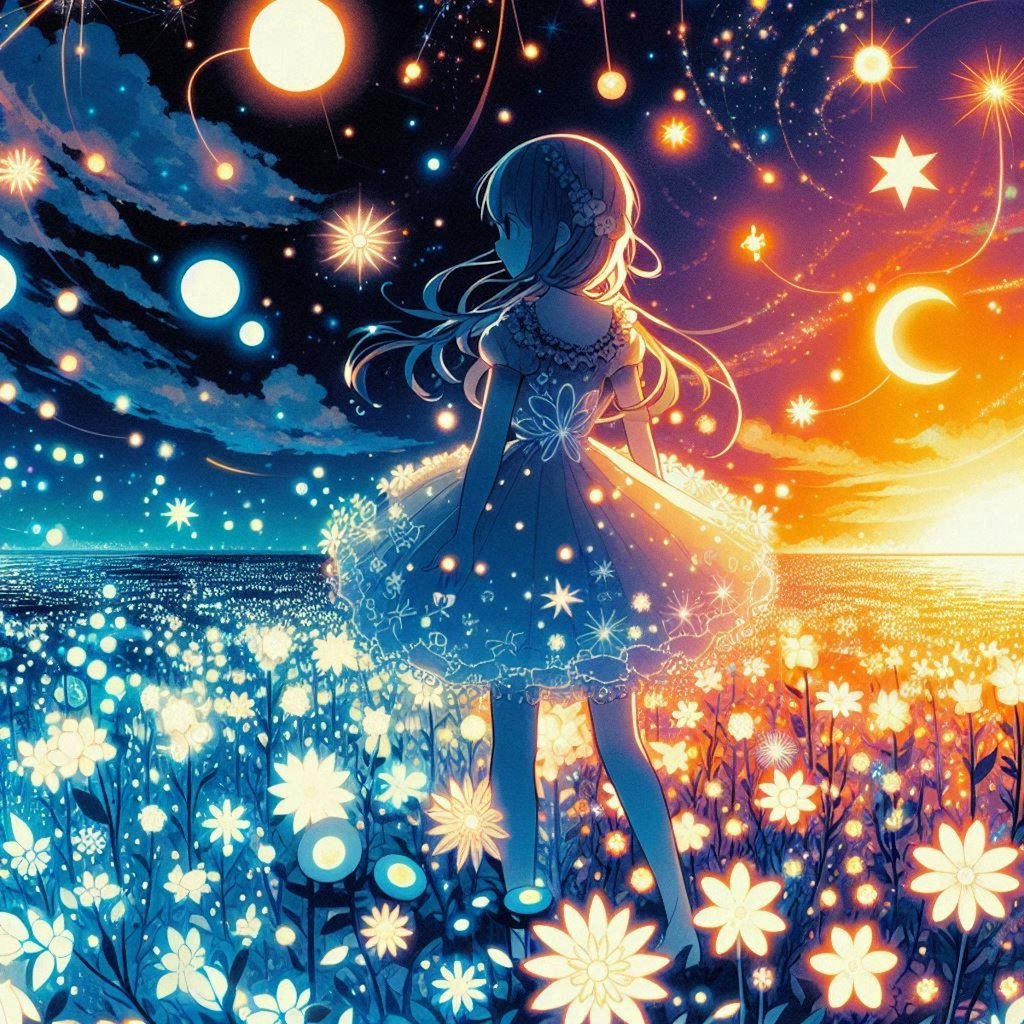 夜に輝く太陽と昼に光る月