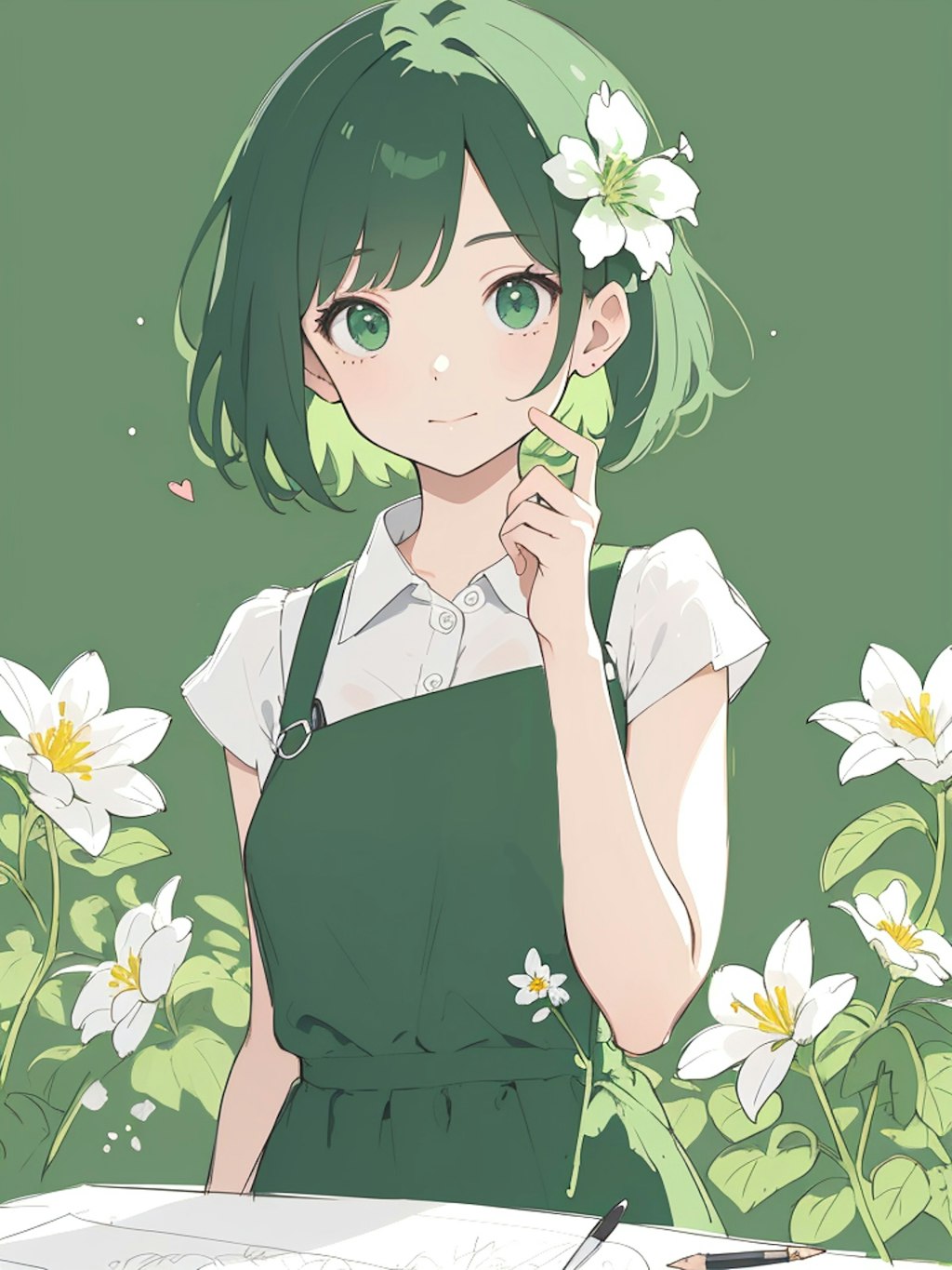 green short hair