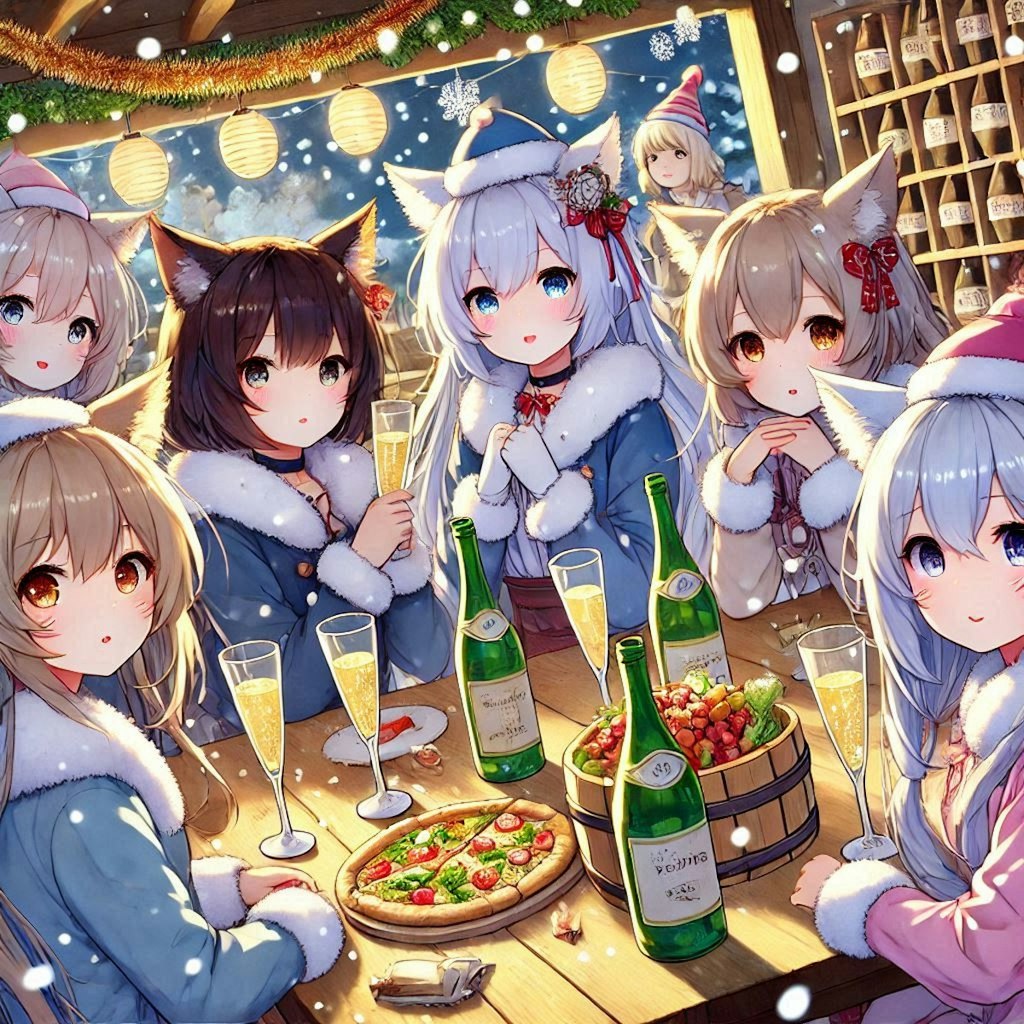 猫娘達の忘年会