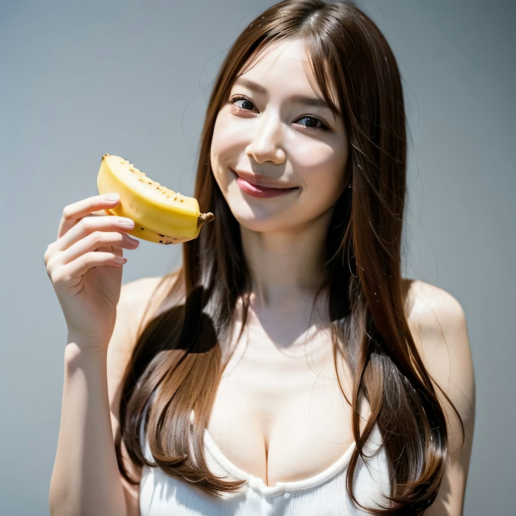 黒髪ロングでバナナの美女１３