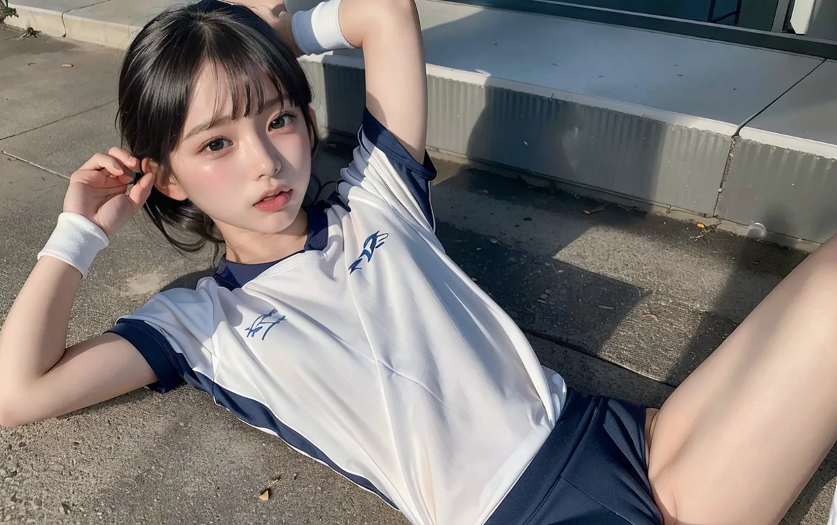 陸上選手のストレッチ