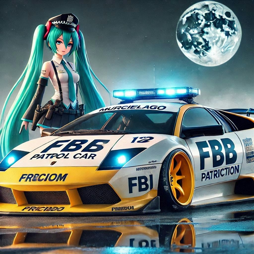 ムルシエラゴFBIパトロールカーのドリ車と初音ミク