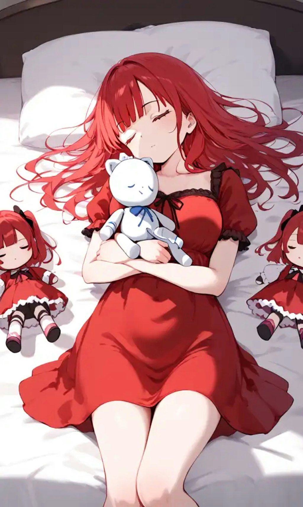 She sleeps with his own dolls