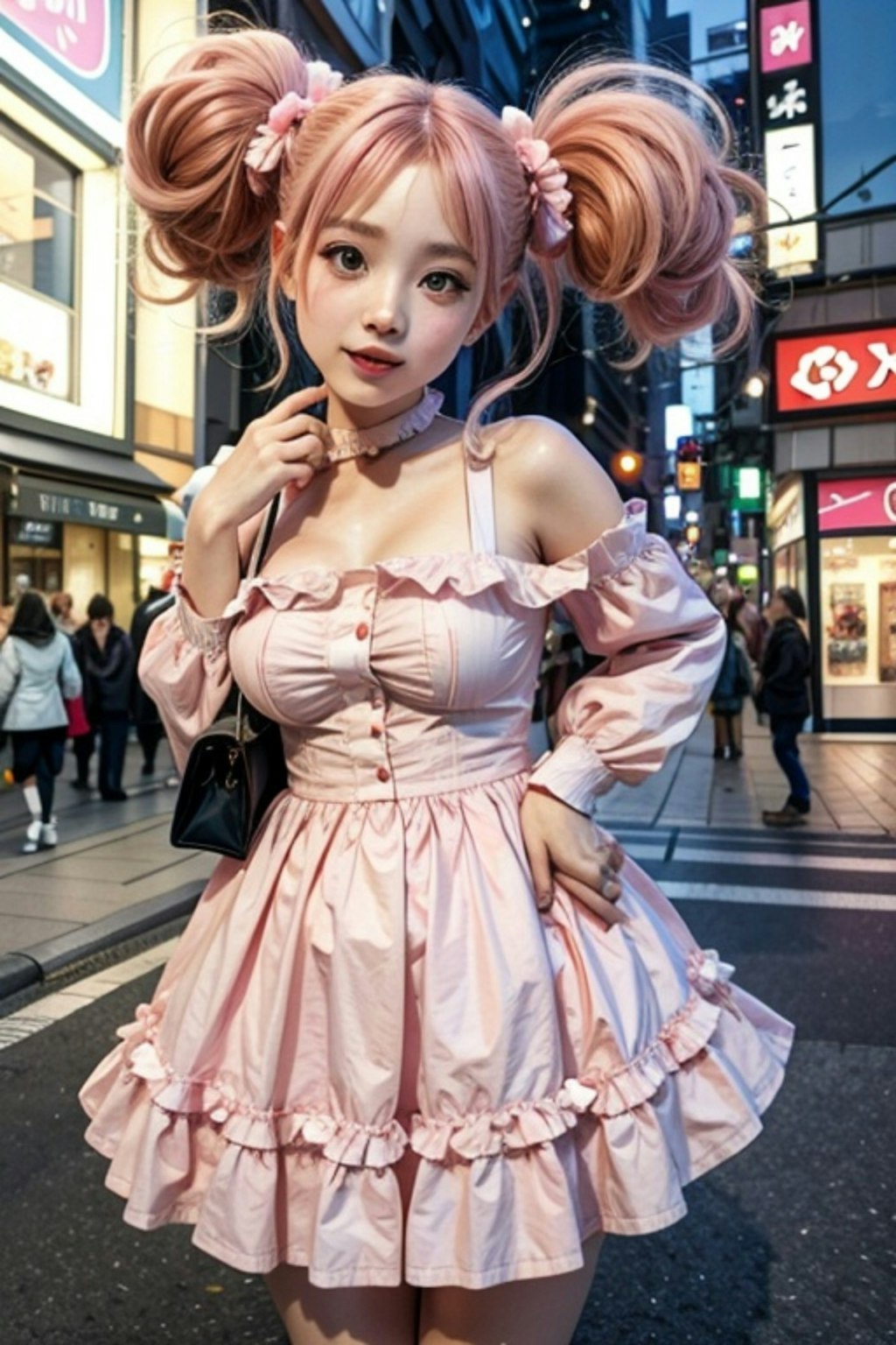 ツインテールのピンク髪ちゃん