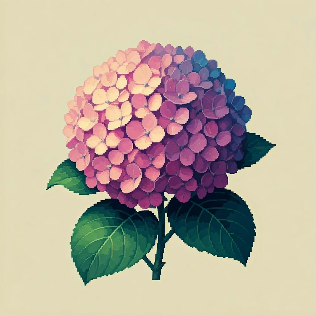 紫陽花のドット絵