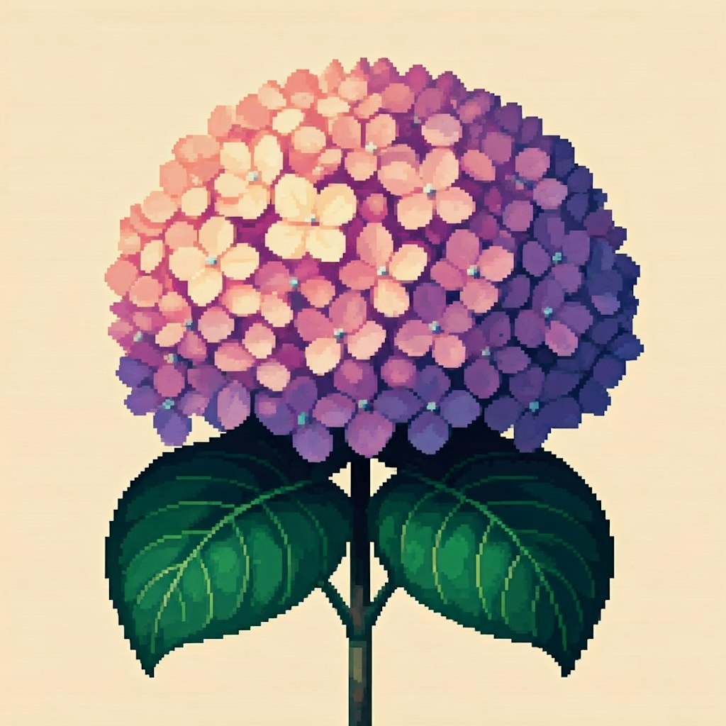 紫陽花のドット絵