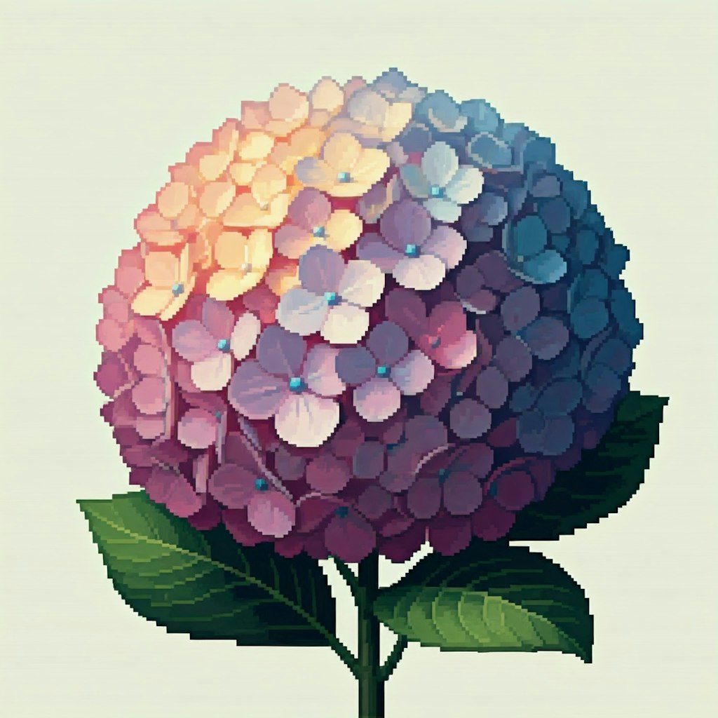 紫陽花のドット絵