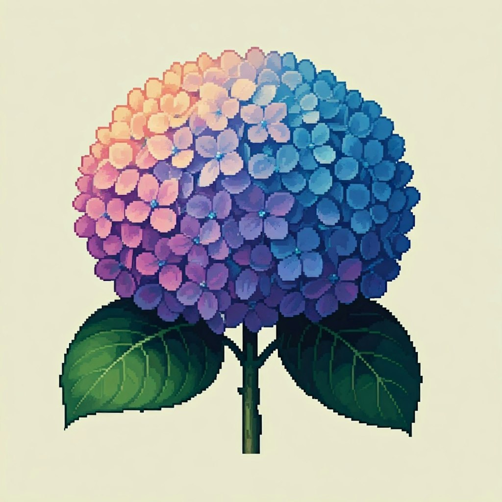 紫陽花のドット絵