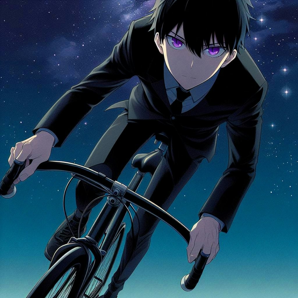 自転車に乗ってる、黒髪短髪男性！！(12枚)