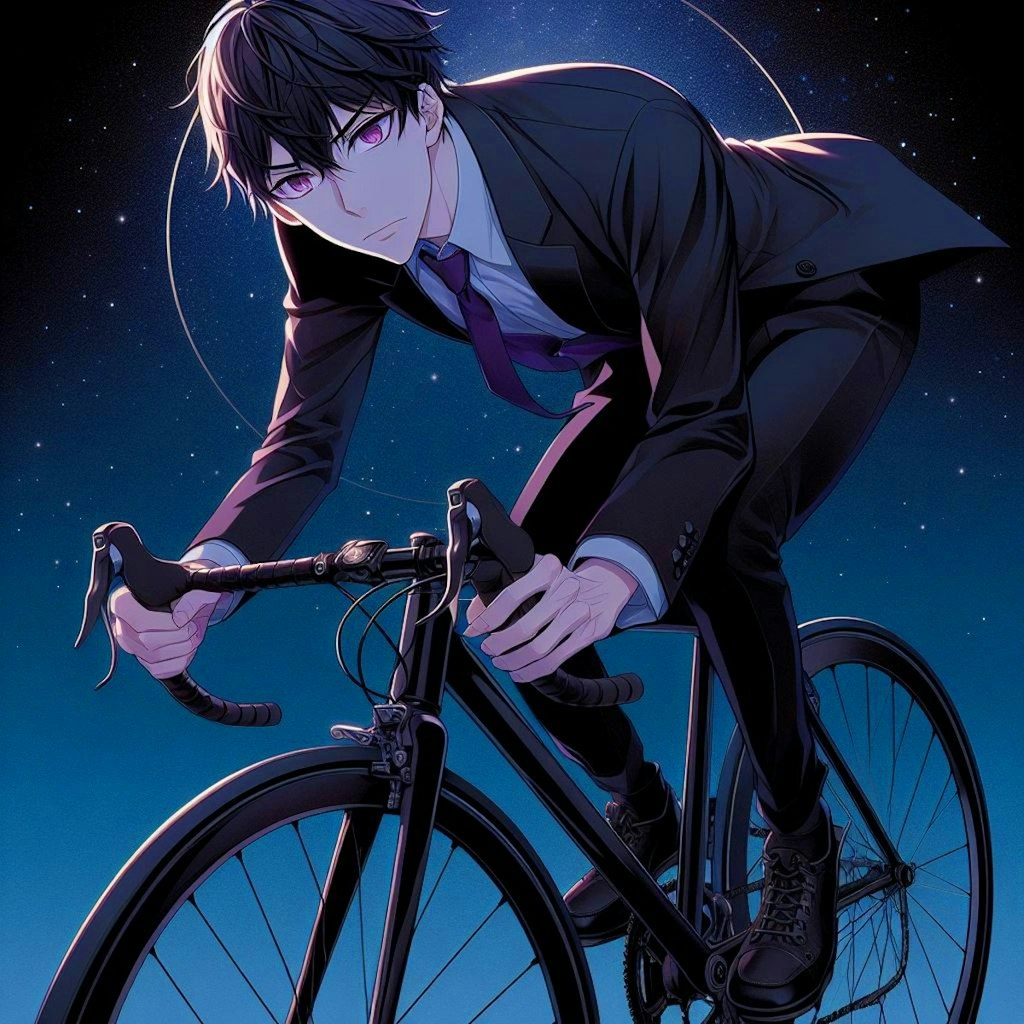 自転車に乗ってる、黒髪短髪男性！！(12枚)
