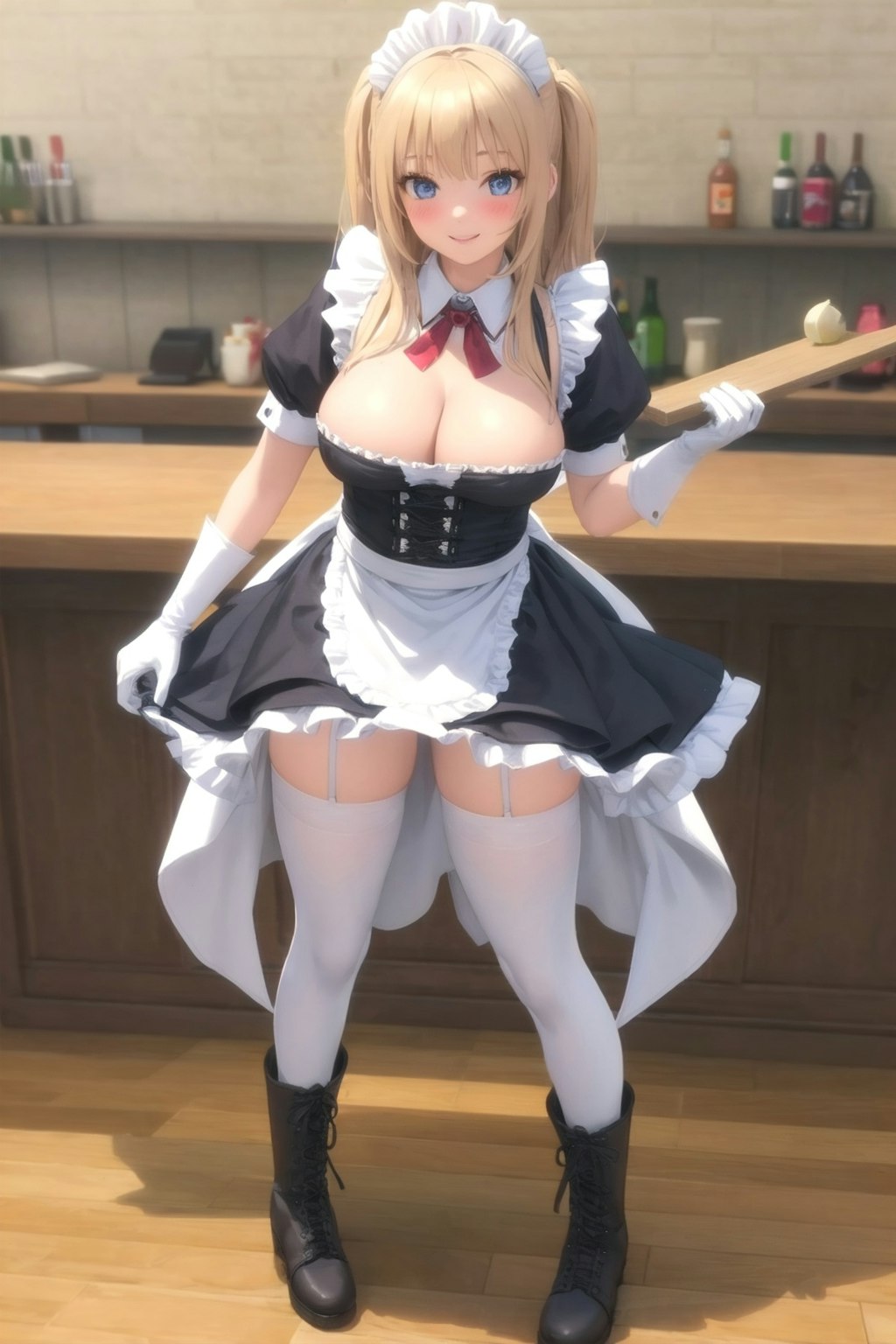 むっちりふともものメイドさん