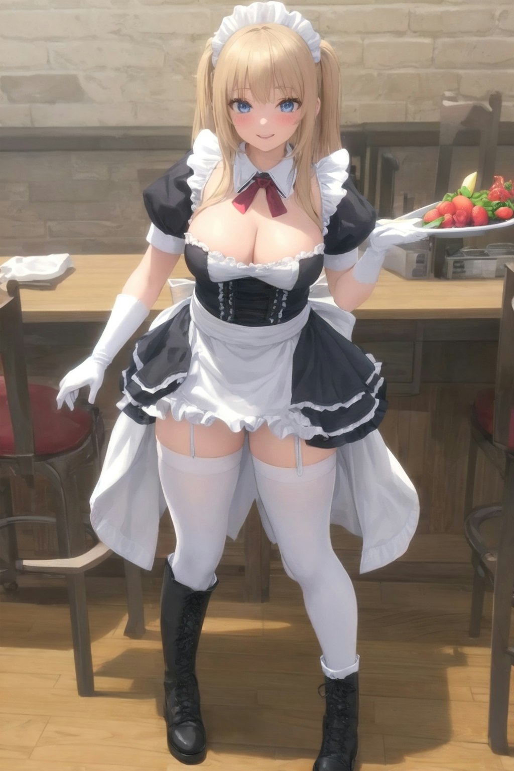 むっちりふともものメイドさん