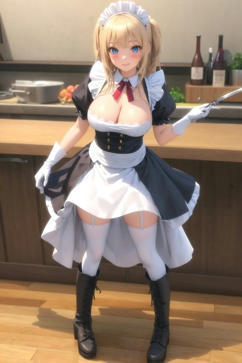 むっちりふともものメイドさん