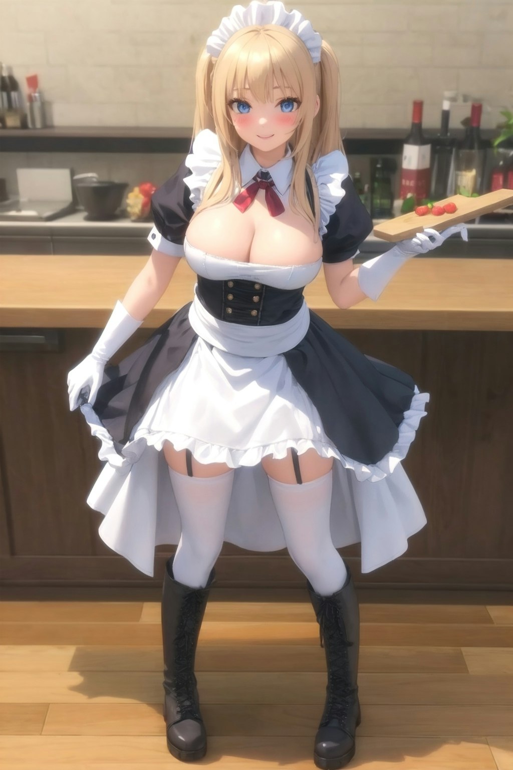 むっちりふともものメイドさん