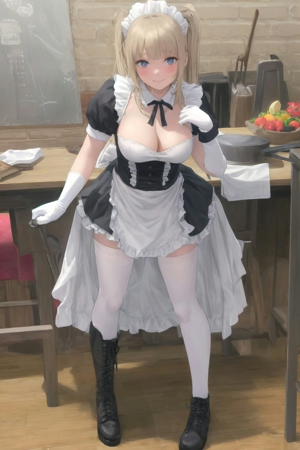 むっちりふともものメイドさん