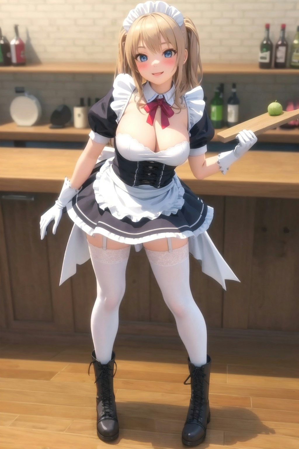 むっちりふともものメイドさん