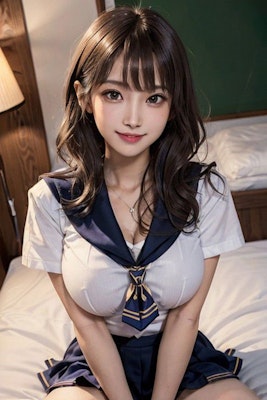 セーラー服の可愛い日本の女の子