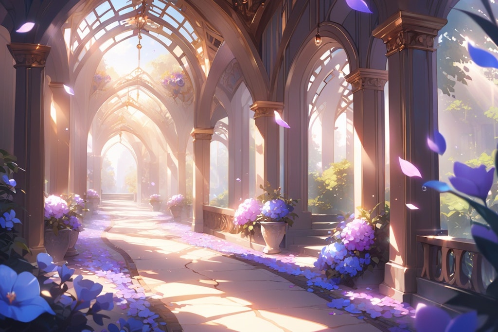 蒼紫の花回廊