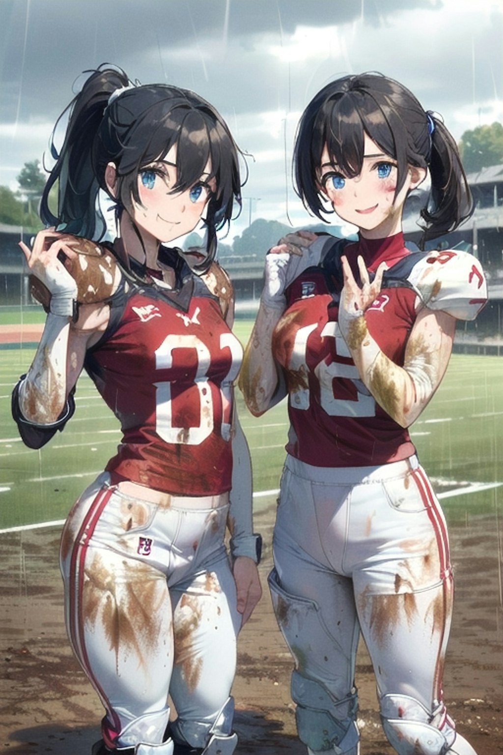 🏈泥まみれの女子アメフト 60