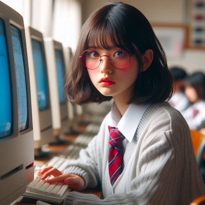 眼鏡女子 楓のパソコン授業