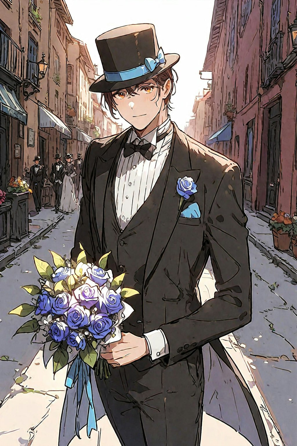 🎩シルクハット紳士からの花束💐