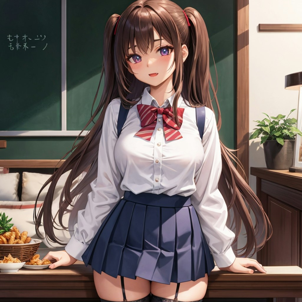 学校のツインテール娘