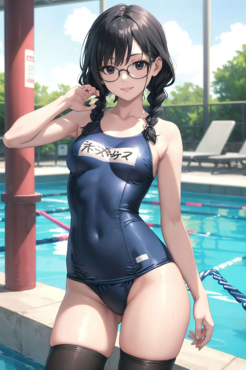 スク水ニーソ
