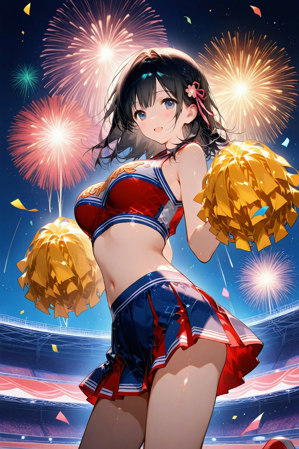 ミディアムヘアの美少女チアガール