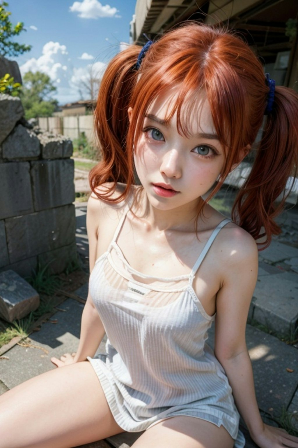 赤髪ツインテールの人