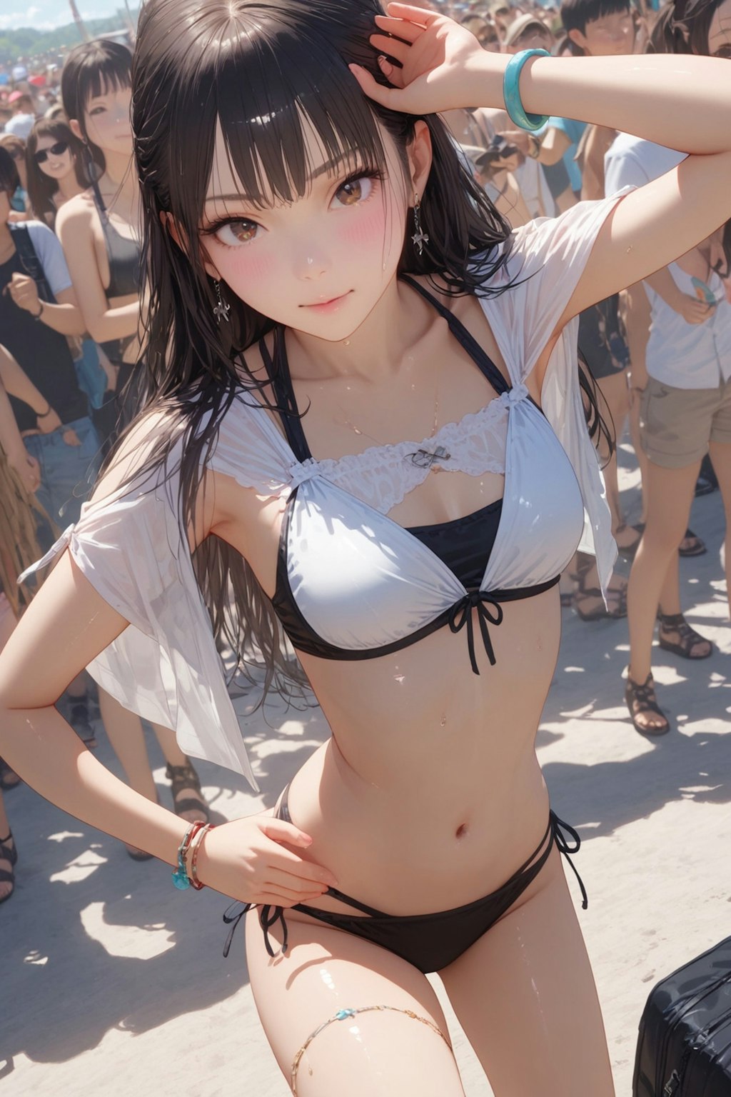 浜辺でダンス